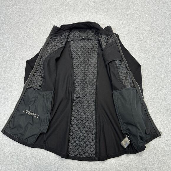 Liverpool Nereus Quilted Panel Denim Jacket Womens S Black Full Zip Thumb Holes - Picture 5 of 12